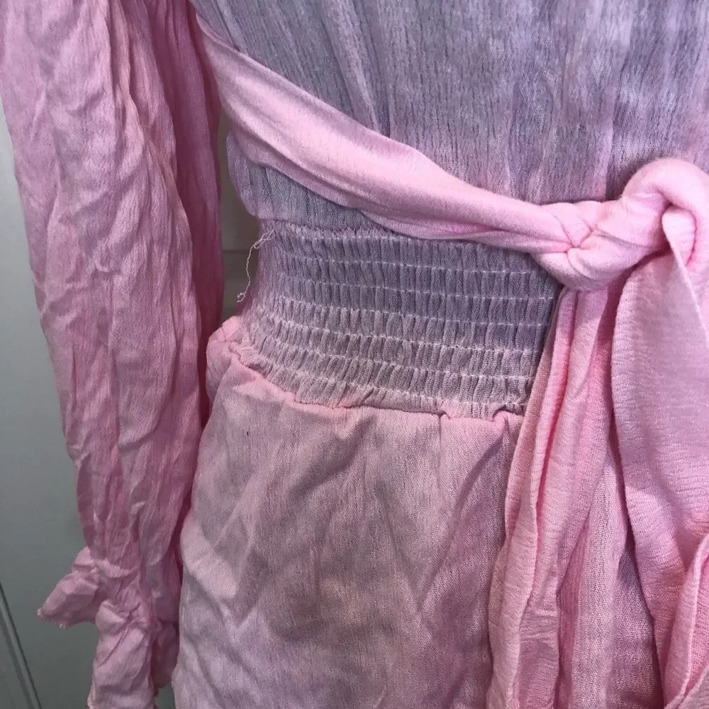 Pink ruffle wrap top dress, size xl - Picture 12 of 14